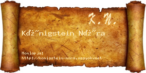 Königstein Nóra névjegykártya